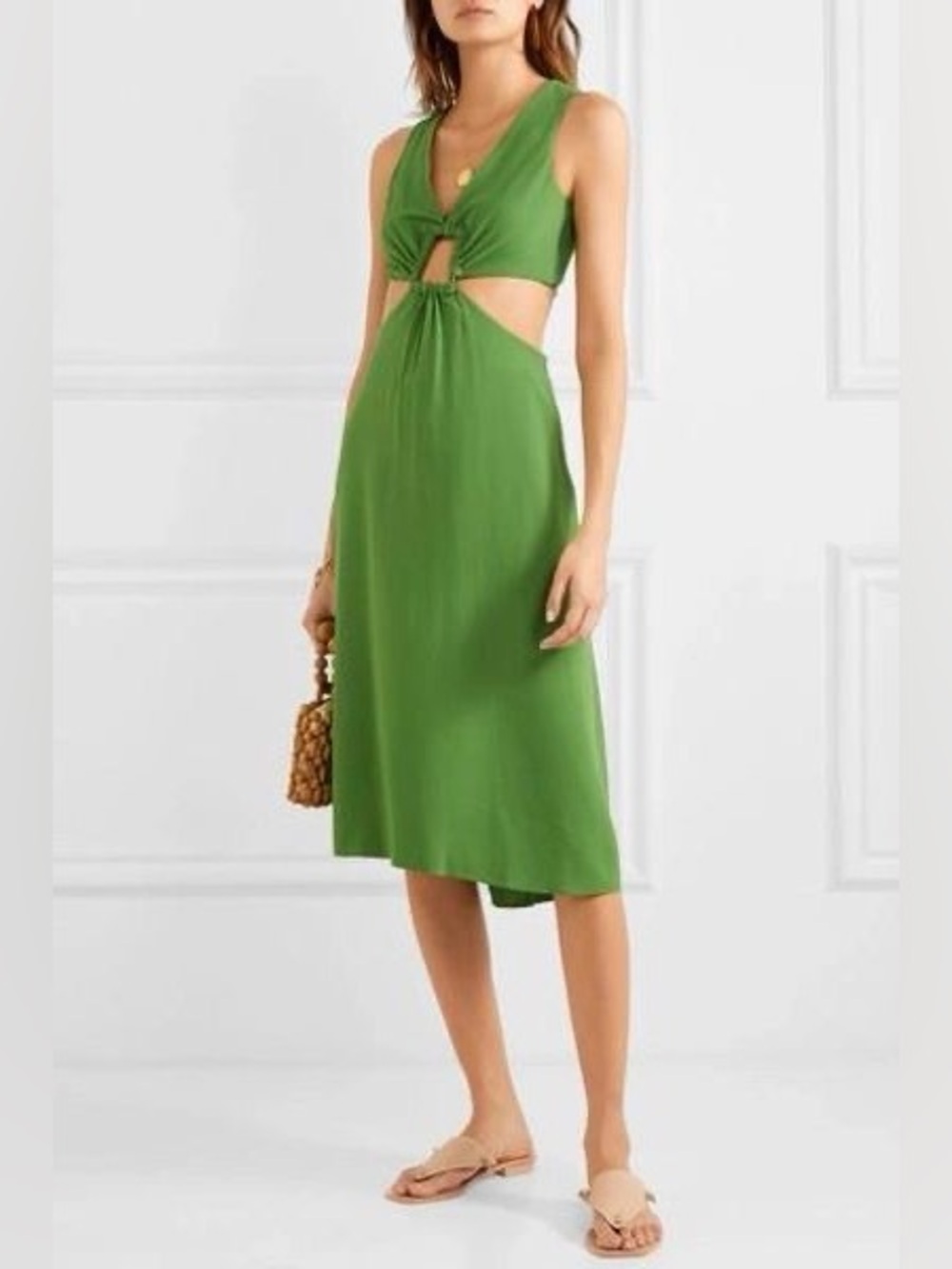 Cult Gaia Green Cutout Summer Midi Dress